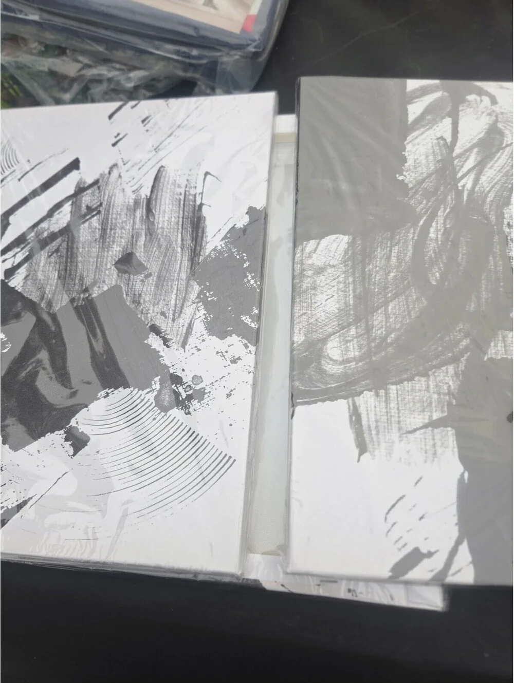 Black and white abstract picture frames 12 X 16 Three piece